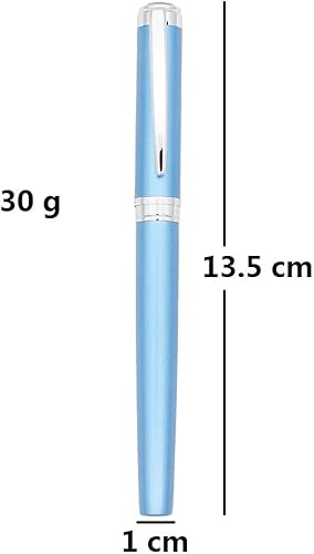Vista 2 de Pluma estilográfica de acero inoxidable, pluma estilográfica de punta fina, pluma de negocios, pluma estilográfica de luz, para regalo, escuela