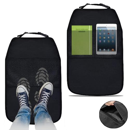 CZlinOduMMX 2 Pieces Rückenlehnenschutz Auto Kinder Auto Organizer, Autositz Schutz Rückseite Kinder, Autositz Organizer mit Aufbewahrungsbeuteln, For Storing Children's Items, Kick Mats Protection.