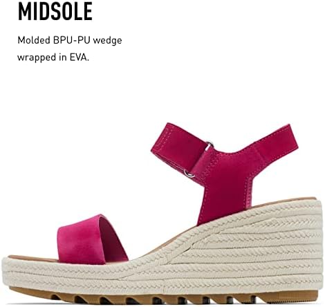 Sorel Women's Cameron Wedge Sandals - Fuchsia Fizz, Gum 17 - Size 9.5 | Image 2
