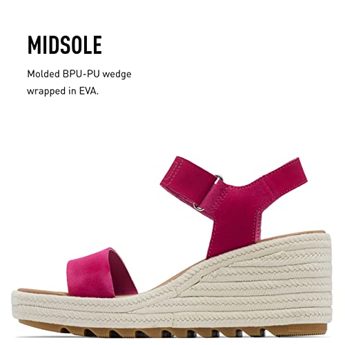 Sorel Women's Cameron Wedge Sandals - Fuchsia Fizz, Gum 17 - Size 8 #TOP3