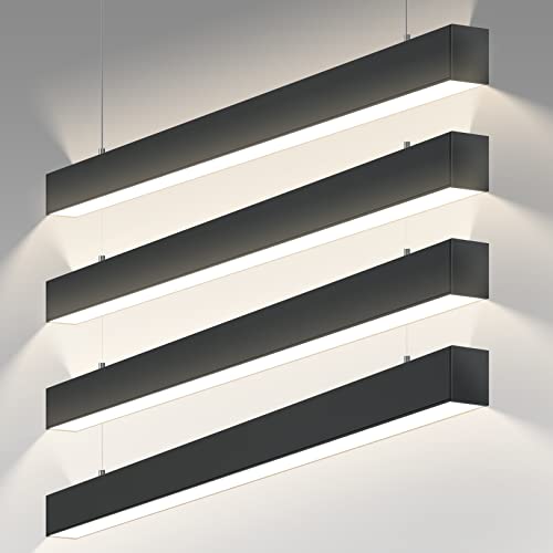 Barrina LED Linear Light, 4FT Linkable Up and Down Hanging Light, 2700K 4000K 5000K Color Changing, Seamless Connection LED Shop Lighting Fixture, ETL Listed, 4 Pack Black, 5568 Up/Down Light Series Barrina LED Linear Light, 4FT Linkable Up and Down Hanging Light, 2700K 4000K 5000K Color Changing, Seamless Connection LED Shop Lighting Fixture, ETL Listed, 4 Pack Black, 5568 Up/Down Light Series