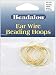 Ear Wire Beading Hoops Medium 25mm 12/Pkg-Gold-Plated & Nickel-Free