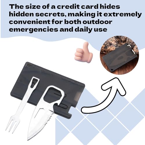 Survival Tools Multi-Function Camping Fork Card Knife with Measuring Ruler & Bottle Opener (4-in-1 Pocket Tool Kit) - Thumbnail 5