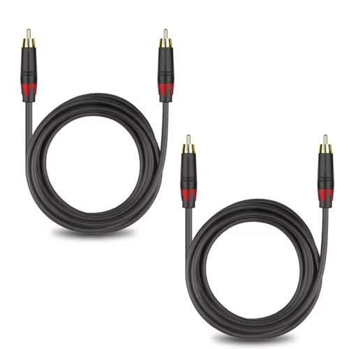 Image of IMAGINEA 2 Meter RCA to RCA Cable Stereo Audio Cable Male to Male - Dual Shielded Cord | 24K Gold Plated Connector for Home Theater, HDTV, Amplifier Speaker Soundbar (Pack of 2)