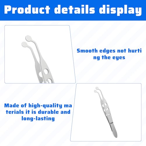Eyelid Massage Tweezers, Stainless Steel Eye Massage Instrument Round Tip, Chalazion Remover Eyelid, Eyelid Massage Tweezers, Meibomian Expressor Tip Lash Massage Tools for Issue Dry Eyes - Image 2