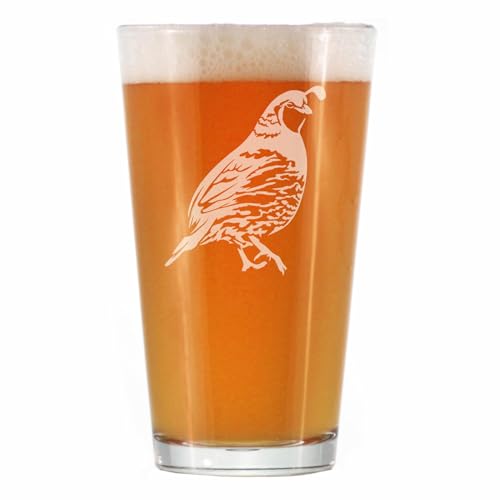 Bevvee Quail Pint Glass for Bird Gifts - 16 oz