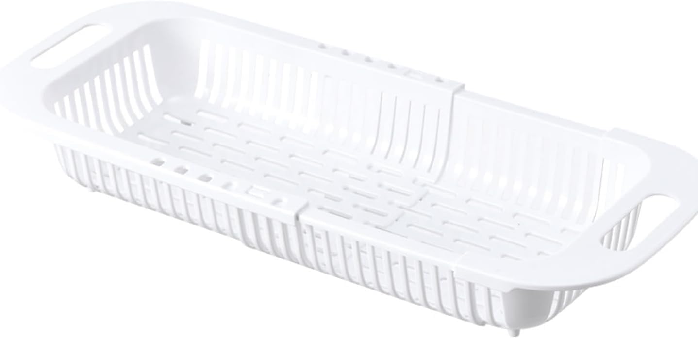 Dish Drainer Rack Over Sink Slim Telescopic Folding Drainer Telescopic Drainer Basket Fish Tank Rack Shelf Telescopic Fruit Vegetable Washing Basket Storage Shelf Sliding Dish Drainer Kitchen Plastic