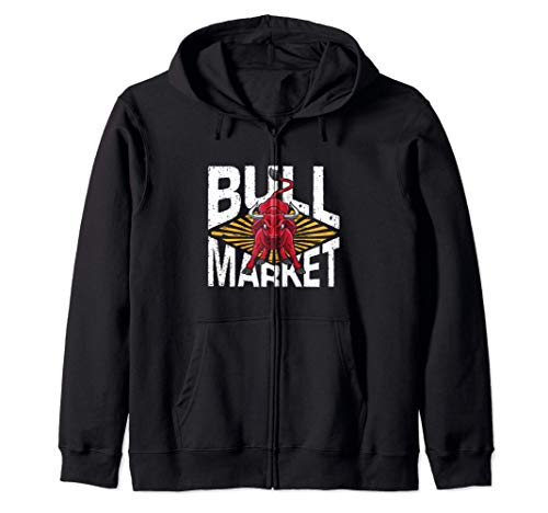 Feeling Bullish Stock Market Trader Bull Traders Trading camisola com capuz, Preto, S