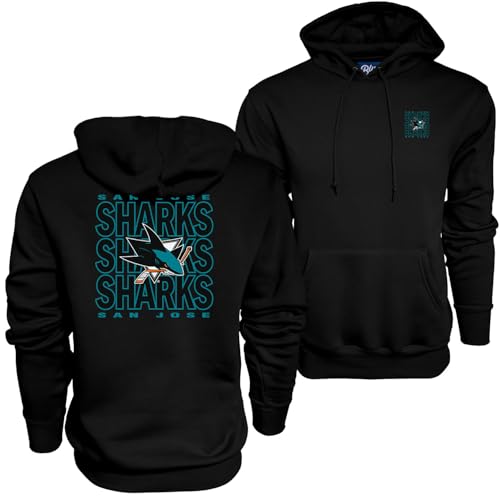 Blue 84 Standard NHL Officially Licensed Hooded Sweatshirt Front/Back Curl Team Color