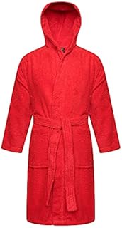 Kids 100% Cotton Bathrobe Hooded Terry Towelling Shawl Collar Bath Robe Bath Robe Dressing Gown 5 Colours Age 2-13