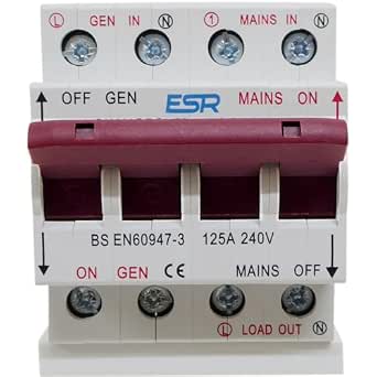 ESR 125 Amp Changeover Switch for Generator and Mains