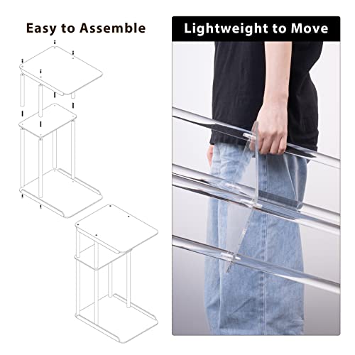 Hmyhum Clear Acrylic Side Table, C Shaped End Table For Sofa, Small Snack Tables For Living Room, Bedroom, Bathroom, 3 Tiers #TOP5
