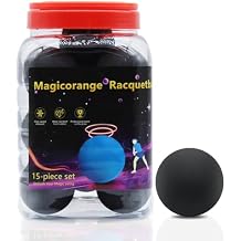 Magicorange 15 Pack Racquetball Black Colored Racquetballs High Bounce Rubber Racquetballs Black