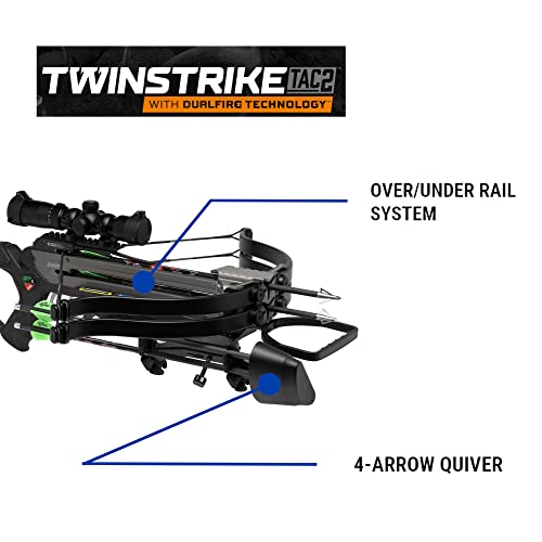 Excalibur Twinstrike Tac 2 Accurate Durable Safety Hunting Archery Crossbow, Black #TOP6