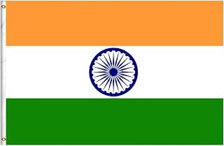 India Flag,3 x 5 Foot Flag 100 D Polyester Outdoor Flag,Bright and Vivid Colors,UV Fade Indian National Flags with Brass Grommets
