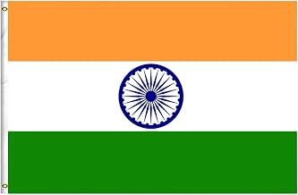 India Flag,3 x 5 Foot Flag 100 D Polyester Outdoor Flag,Bright and Vivid Colors,UV Fade Indian National Flags with Brass Grommets