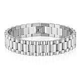 10mm/15mm Pesado Hombres Mujeres Correa de Reloj Pulseras de Cadena 18K Oro Acero Inoxidable Reloj Cadena Correa Pulsera Brazalete joyería