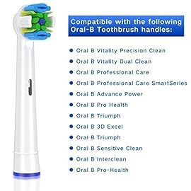 Schallcare Replacement Brush Heads Compatible with Oral B Braun Electric Toothbrush - Floss Toothbrush Head Fits for Oral B Pro 1000 Genius Smart Series (12 Pack)