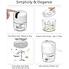 White 3 CUP Cordless Mini Food Chopper,Small Food Processor Mini for Garlic,Nut,Meat(100+250+350ML), CQ3654