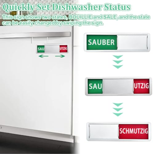 REFORUNG SAUBER/SCHMUTZIG Schiebeschild Geschirrspüler Magnet-Schild Sauber/Schmutzig Zeichen Clean/Dirty Sign Spülmaschinenmagnet Indicator Geschirrspüler Küchenzubehör - Kitchen Gadgets