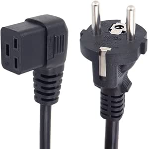 Amazon.com: Toptekits CEE7/7 European Schuko to Right Angled IEC C19 ...