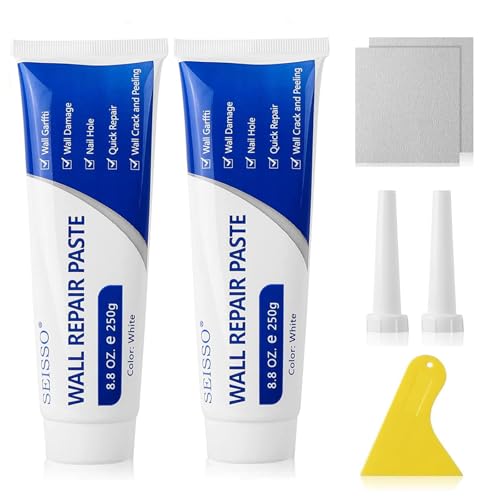 Seisso 500g Crema De Reparación De Pared, Masilla Pareds Blanca, Masillas Reparadora Resistente Al Agua Y Al Moho Reparación De Secado Rápido Masilla Pared Para Reparar Grietas Pelado Grafiti