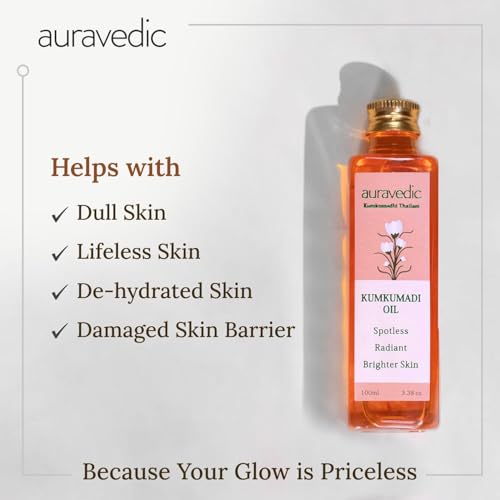 Image of Auravedic Kumkumadi Oil For Face 100 Ml, Kumkumadi Tailam Face Oil with Manjistha - Dark Spot Corrector For Glowing Skin