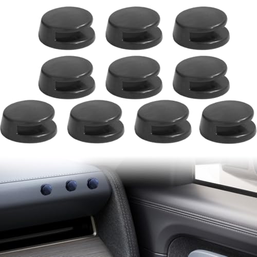 MIRKUZI Accessori per sedili auto, Confezione da 10 mini ganci per auto gancio autoadesivo gadget per auto cavo di ricarica interno chiave cavo USB cavo per cuffie (nero)