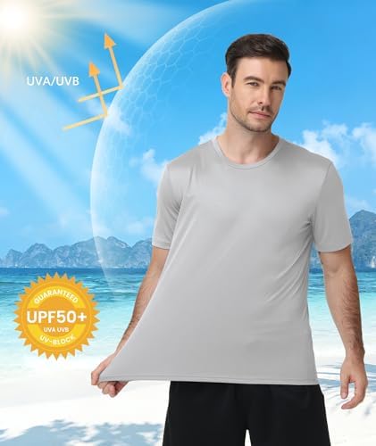 ZITY Classic Tshirt for Men- UPF 50+ Sun Protection 5 Pack Men's Rash Guard Short Sleeve Moisture Wicking Athletic Shirts Z04 XL - 4