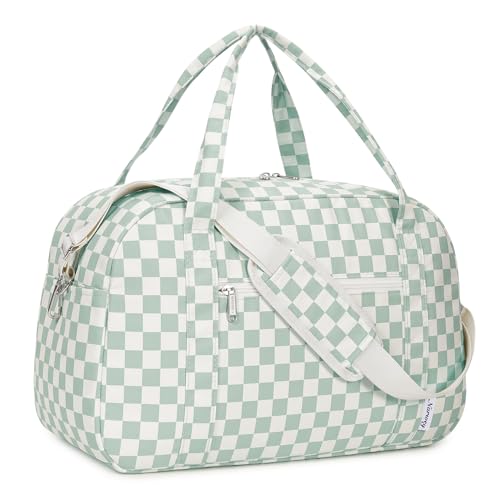 Image of for Cabin Bag 45x36x20 New Easyjet Underseat Travel Duffel Bag with Wet Pocket Weekend Overnight Bag for Women Carry on Luggage 25L (Mint Green Checkerboard)