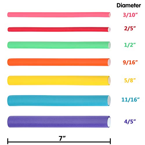 Minerva Curlers For Long Hair,Flexi Curling Rods Hair Rollers 42-Pack 7" #TOP4