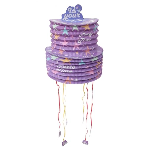 Toddmomy Piñata Lanterne en Papier Pourpre D'étoile, à Ficelle, Amusante Remplir pour Fête D'anniversaire Garçon et Filles et Fêtes Scolaires