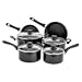 Amazon Basics - Set di pentole in ceramica antiaderente per induzione, 6 pezzi, con coperchi