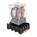 Baomain Power Relay MK2P-I 24VDC Coil DPDT 8 Pin with Plug-in Terminal Socket, for Automation and Control Systems