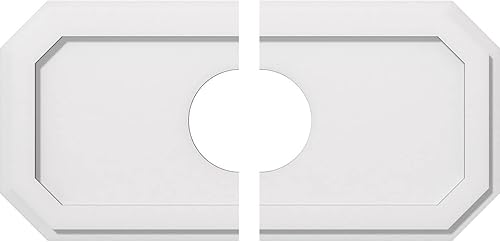 Miniatura 145 de Ekena Millwork CMP36X18ED-03000 Medallones de techo de uretano contemporáneo de PVC de grado arquitectónico Emerald 36"W x 18"H x 3"ID x 12 1/2"C x