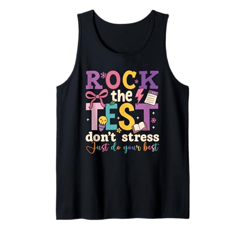 Test Day Rock The Test Don't Stress Just Do Your Best Kids Tank Top