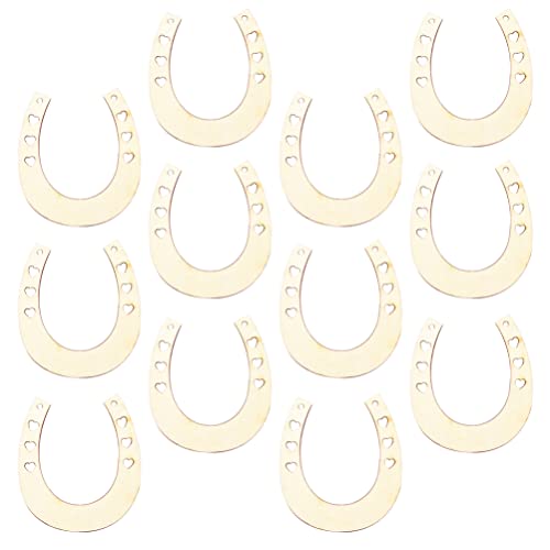 Toyvian 12Pcs Unfinished Wood Horseshoe Cutouts Blank Wooden Horseshoe Chips Horseshoe Slices Pieces Wall Decor For Diy Craft Art #TOP7