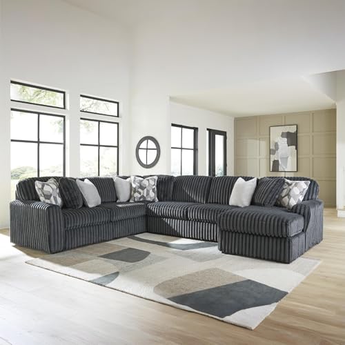 Image of Signature Design by Ashley Midnight-Madness 4-Piece Corduroy Sectional