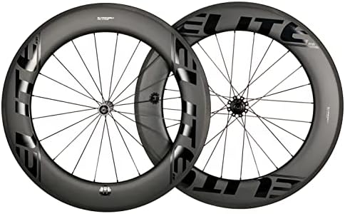 ELITEWHEELS Carbon Road Bike Rim Brake Aero Wheel Set 700c 88mm Black Decal 25mm Width Wheels Tubeless Compatible Clincher, 88mm depth 25 width Black Decal, 88mmx25mm Black Decal