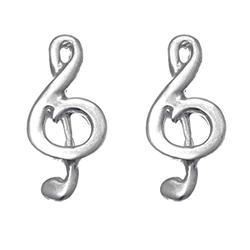 Argent sterling Clé de Sol Boucles d'oreille à tige Cover