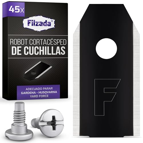 Filzada® 45x Cuchillas de Titanio adecuadas para Todos los cortacéspedes automáticos de Husqvarna - Cuchillas para cortacéspedes automáticos adecuadas para Husqvarna 305, 308, 310, y Muchas más.
