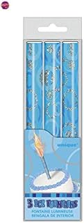 Ayush Glitz Blue Birthday Fountain Candles, Pack of 3