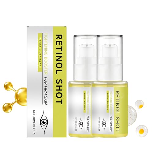 2 PCS Retinol Shot Tightening Booster- Retinol Eye Serum with Panthenol for Anti-Aging, Wrinkles & Fine Lines, Pore Minimizer, Firm Skin - For All Skin Type - 1 Fl. Oz