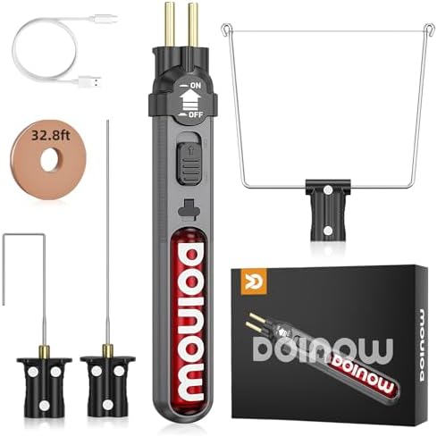 Portable Cordless Hot Wire Foam Cutter Pen, Styrofoam Cutter Upgraded 6 in 1, LED Light, 32.8ft Replacement Hot Wire, USB-C Charging, Foam Cutter Tool for Small Project, Styrofoam Carving, Crafting