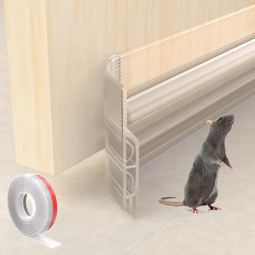 78" Transparent Under Door Draft Stopper Interior for 0-1" Gap,Silicone