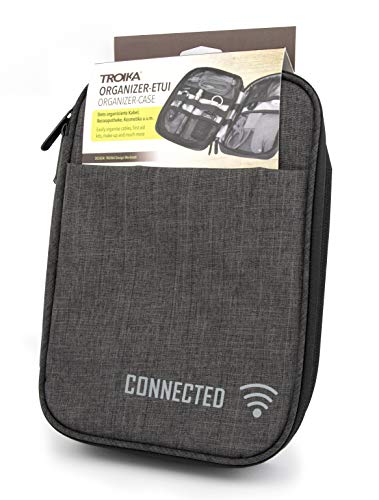 Sac de rangement TROIKA CONNECTED CBO30/DG avec 2 compartiments zippés pour câbles - 7