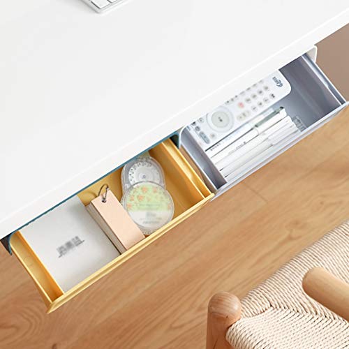 Table cachée avec boîte de rangement de bureau sous la table en plastique rigide - 2