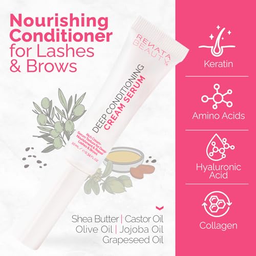 RB RENATA BEAUTY Lash & Brow Deep Conditioning Cream Serum – Rich Conditioning Cream for Lashes & Brows – Nourish, Repair & Protect for Eyebrows and Eyelashes – Post-Treatment Aftercare & Daily Use