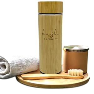 Premium Bamboo with Tea Infuser for Loose Tea 17oz (500ML)- Insulated Water Bottle/Iced Coffee Tumbler – Unique Gifts for Women, Gifts For Women Who Have Everything, Mothers Day Gifts/Christmas gifts.