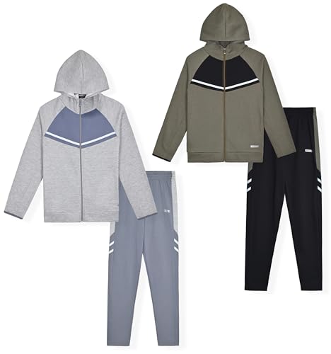 Hind Boys 4-Piece Hoodie and Sweatpant Set for Jogging and Track